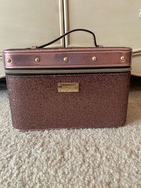 Victoria's Secret Rose Gold and Glitter Cosmetic Case